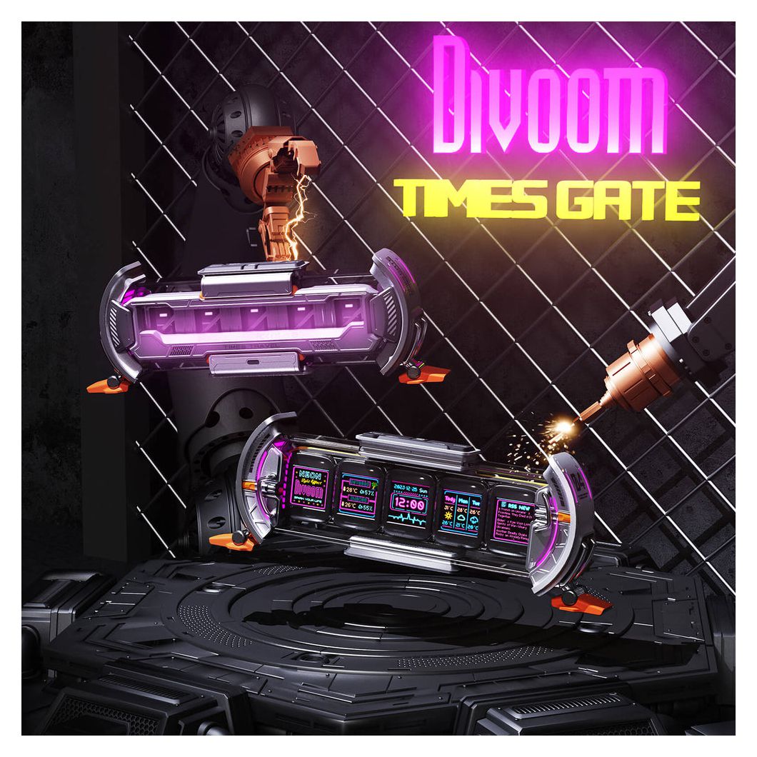 Divoom Times Gate シルバー Divoom Times Gate 置き時計 おしゃれ デジタル ピクセルアート/アプリ